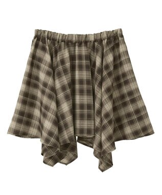 AMERICAN HOLIC チェックレイヤードスカート Brown