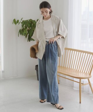 WEGO 【ANGIE VINTAGE】デニムイージーパンツ ブルー