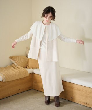 #Newans 【洗える】ケープカラープルオーバー ホワイト