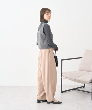 earth music&ecology ＭＩＸカラーブークレニットビスチェ Charcoal Gray