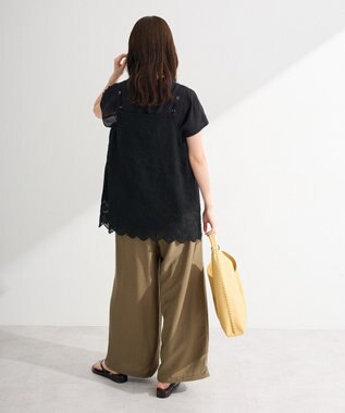 Green Parks ＳＥＴ２点刺しゅうキャミ＋シャツ Black