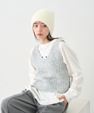 earth music&ecology ＭＩＸカラーブークレニットビスチェ Light Blue