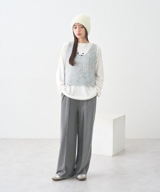 earth music&ecology ＭＩＸカラーブークレニットビスチェ Light Blue