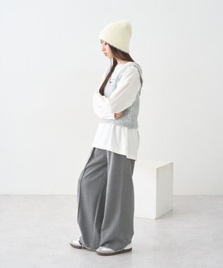 earth music&ecology ＭＩＸカラーブークレニットビスチェ Light Blue