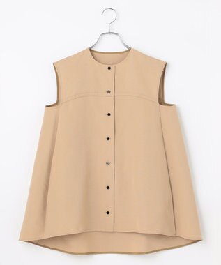 #Newans 【ANSWER for シティライフ】ヨークデザインノースリーブブラウス ベージュ系