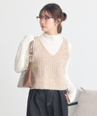 earth music&ecology ＭＩＸカラーブークレニットビスチェ Beige