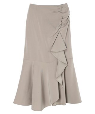 earth music&ecology 切り替えラッフルスカート Gray Beige