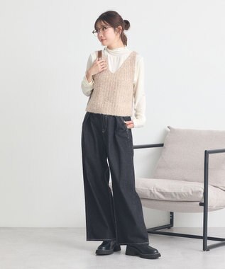 earth music&ecology ＭＩＸカラーブークレニットビスチェ Beige