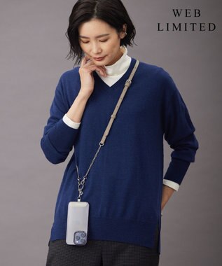 J.PRESS LADIES 【WEB限定・長さ調節可能】レザー スマホ ストラップ グレー系