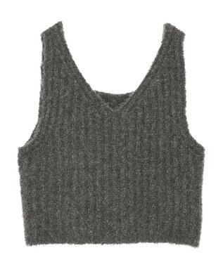 earth music&ecology ＭＩＸカラーブークレニットビスチェ Charcoal Gray