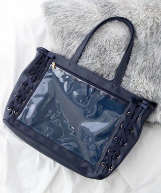 WEGO 【痛バ＆推し活】レースアップ痛バッグL ネイビー