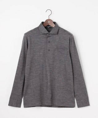 JOSEPH ABBOUD 【ふっくらあたたかウール100％】ウールダディポロシャツ ライトグレー系