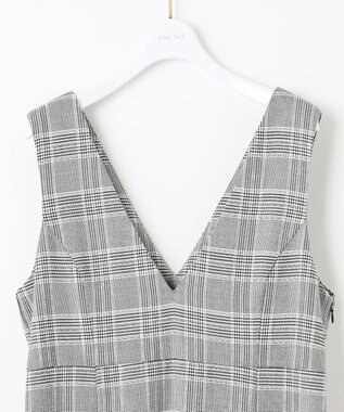 ANY SIS 【2SET】チェック ジャンパースカート× ニット ブラック系3