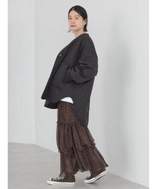 AMERICAN HOLIC キルポカリブ付きキルティングブルゾン Black