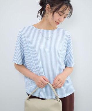 Green Parks マルチ機能バックデザインブラウス Stripe