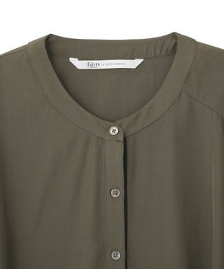 YECCA VECCA 2wayドロストスリーブバンドカラーシャツ Khaki