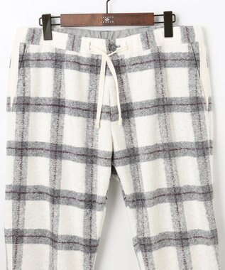 JOSEPH ABBOUD MOUNTAIN 【SPACE／UNISEX】フランネルジャージーブロック パンツ ライトグレー系4
