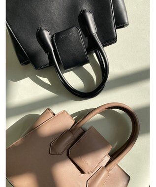 LA BAGAGERIE 【MONICA】ベルテッド2WAYハンドバッグ ブラック