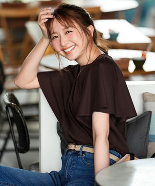 ANY SIS L 【シルクタッチさら魅せTシャツ】袖フレア プルオーバー