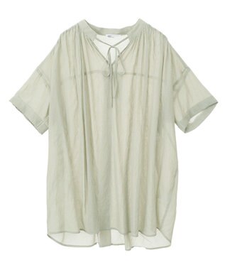 CRAFT STANDARD BOUTIQUE ヴィンテージボイルタイ付ブラウス Khaki