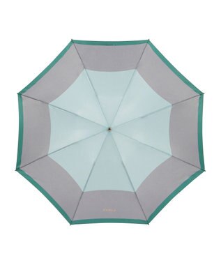 MOONBAT FURLA(フルラ) カラーボーダー 折りたたみ傘 大きめ 55cm 日本製 ミントグリーン