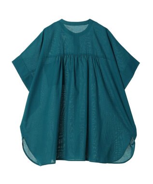 Green Parks 綿麻混ポンチョ風シャツ Blue Green