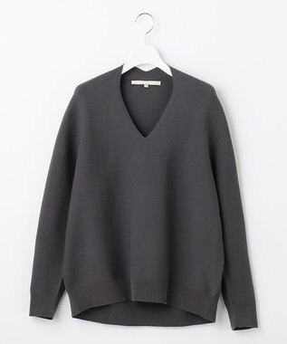 自由区 【洗える】コットンストレッチホールガーメント プルオーバーニット グレー系