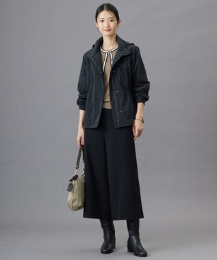 J.PRESS LADIES L 【WEB限定カラーあり・洗える】ツムギート flannel ワイド クロップド パンツ ブラック系