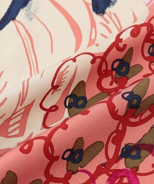 23区 manipuri ボタニックガーデン柄 スカーフ ピンク系5