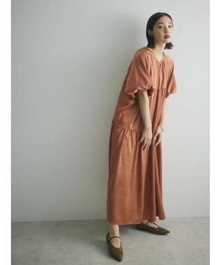 Green Parks armonia．ティアード切り替えワンピース Terracotta