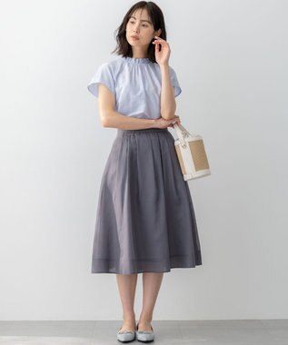 組曲 カールマイヤーハイネック ブラウス サックスブルー系1