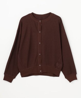 ANY シアーワッフルカーディガン ブラウン
