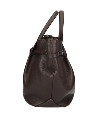 INTER-CHAUSSURES 【CHRISTIAN VILLA】シュリンクレザーハンドバッグ ダークブラウン