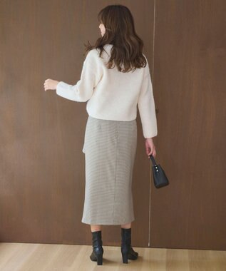 Feroux 【洗える】バックルデザイン タイトスカート ベージュ系2