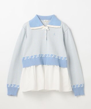 組曲 KIDS 【150-160㎝】ハーモニー ボーダートップス サックスブルー