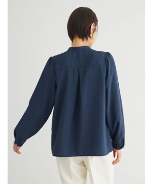 Green Parks ＢＰ　ケア楽　ポイント釦ブラウス Navy