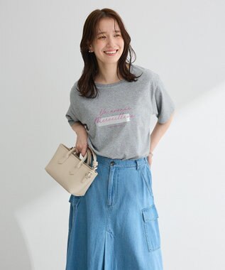 Green Parks 【適ON】箔プリントロゴＴシャツ Gray Mixture