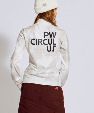 PW CIRCULUS 【裏起毛であたたか】【WOMEN】Dot camouflage ロングスリーブモックネックT  ゴルフウェア レディース ホワイト系5