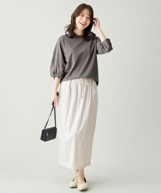 ANY 【WEB限定】シルケットスムースツイストスリーブカットソー スレート