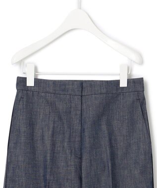 ICB 【洗える】 コットンリアクティブデニム ワイドストレートパンツ インディゴ系