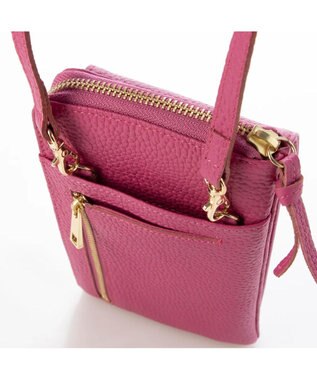 UNBILLION ペルケ perche / 牛革シュリンクタイプモバイルウォレットショルダー　旧8660 ピンク