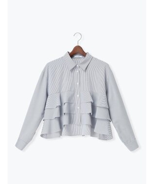 Te chichi ティアードフリルクロップトシャツ ネイビー