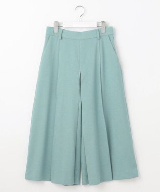 自由区 【セットアップ対応・接触冷感・洗える】リネンライクシンセティックキュロット パンツ ライトブルー
