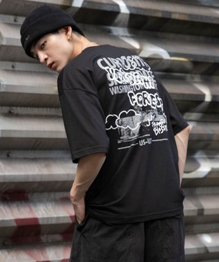 WEGO 【ユニセックス着用ITEM/2点SET】アクセ付きグラフィックアンサンブルT（LS） ブラック