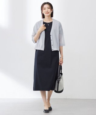 J.PRESS LADIES S 【WEB限定カラーあり・洗える】SHEER LIGHT KNIT Vネック カーディガン 【WEB限定カラー】グレイッシュブルー系