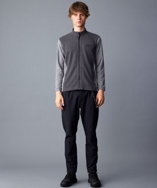 JOSEPH ABBOUD MOUNTAIN 【ソフト/吸水速乾/ライナードッキング対応】メランジバック メッシュ ジップ カットソー グレー系