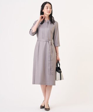 J.PRESS LADIES S 【定番人気・セットアップ対応】OXIJEWEL ストレッチ ワンピース グレー系