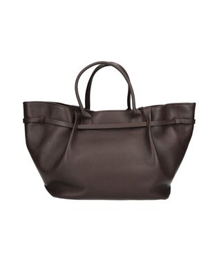 INTER-CHAUSSURES 【CHRISTIAN VILLA】シュリンクレザーハンドバッグ ダークブラウン