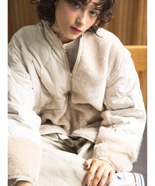 AMERICAN HOLIC キルポカボアＭｉｘキルティングコート Light Beige