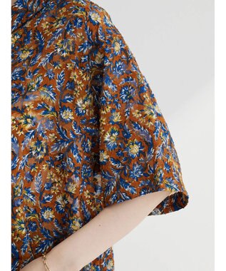 Green Parks 柄開襟シャツ Brown